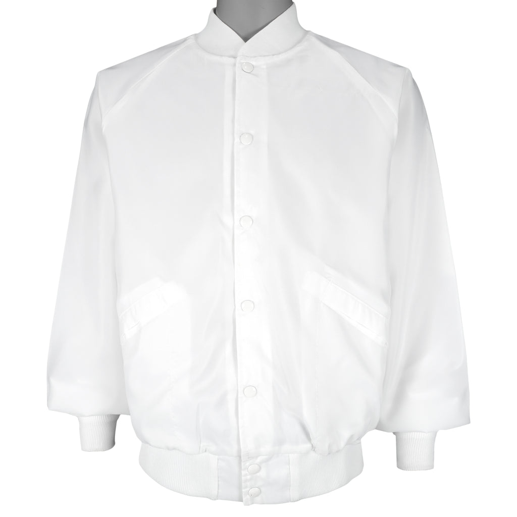 Vintage - White USA Eagle Button-Up Sweatshirt 1990s Large Vintage Retro