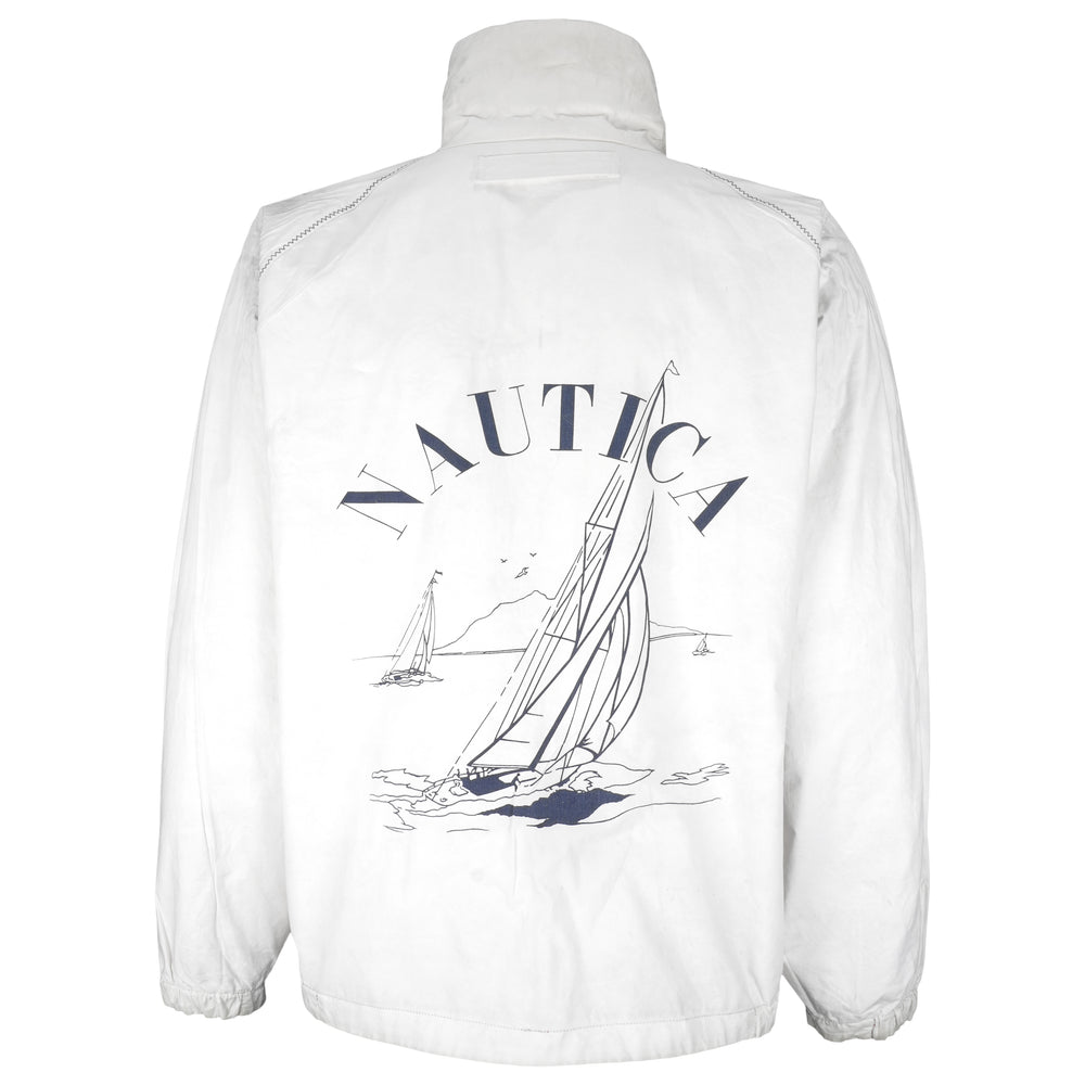 Nautica - Red Zip-Up Reversible Jacket 1990s Large Vintage Retro