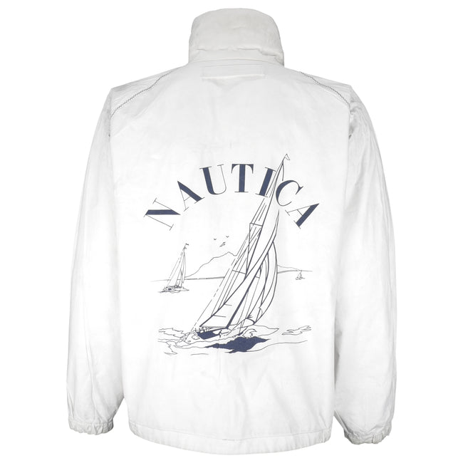 Sailing Jacket Nautica White Windbreaker Vintage 90's Nautica