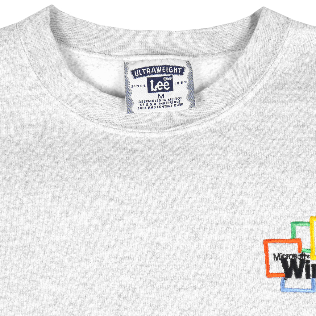 Vintage (Lee) - Microsoft Windows Embroidered Crew Neck Sweatshirt 1990s Medium Vintage Retro