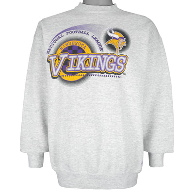 NFL (Trench) - Minnesota Vikings Crew Neck Sweatshirt 1990s X-Large