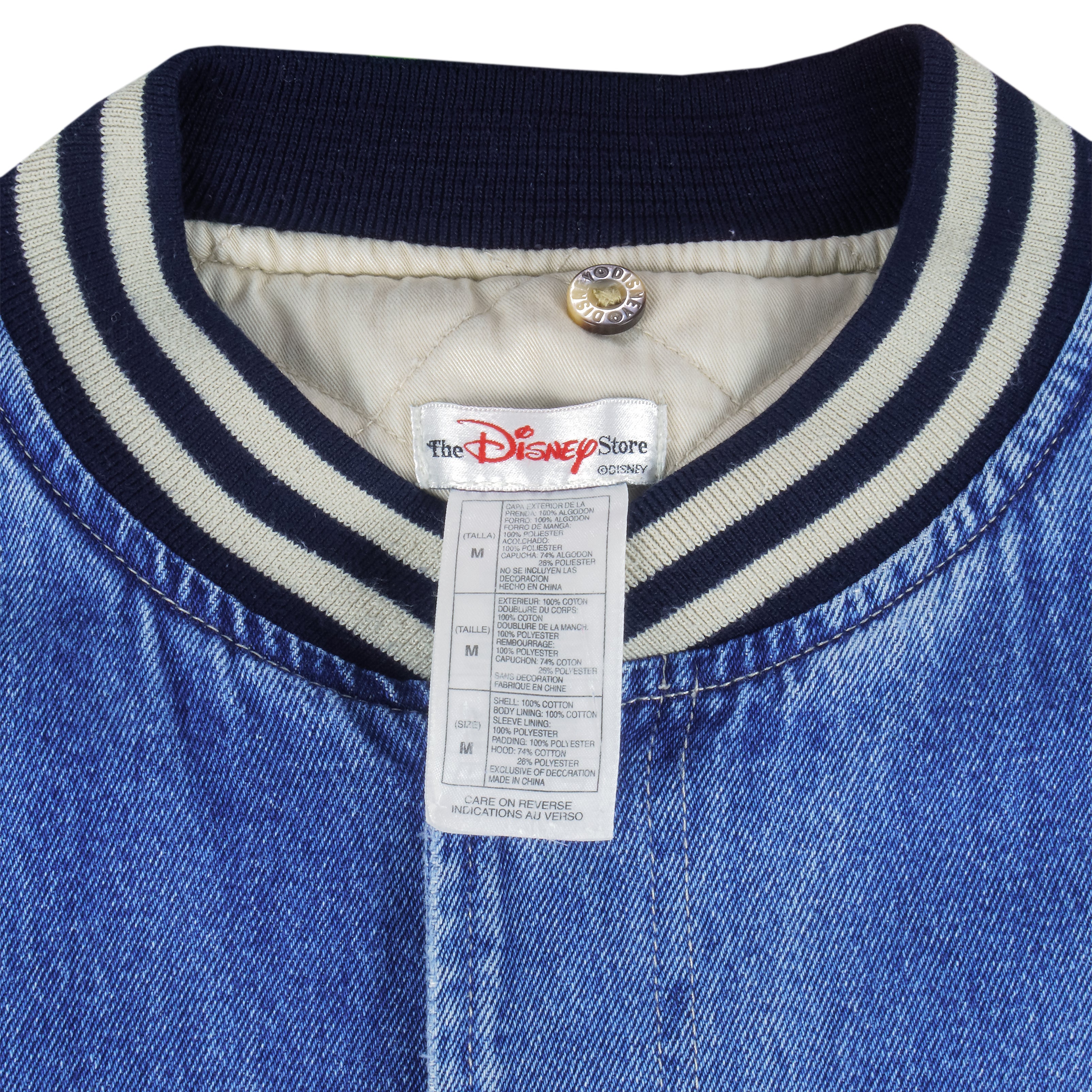 Disney - Eeyore Embroidered Button-Up Denim Jacket 1990s Medium Vintage Retro
