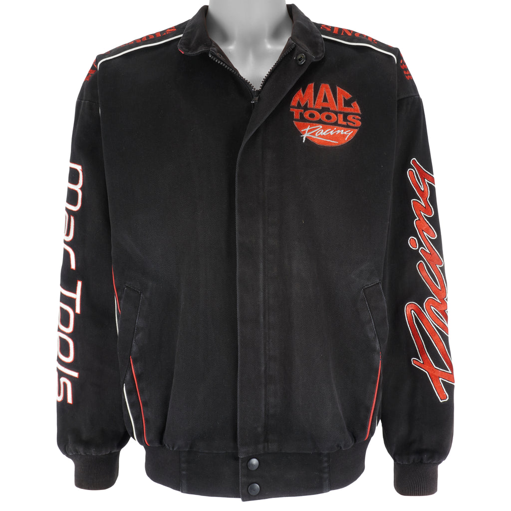 NASCAR - Mac Tools Zip-Up Racing Jacket 1990s Medium Vintage Retro
