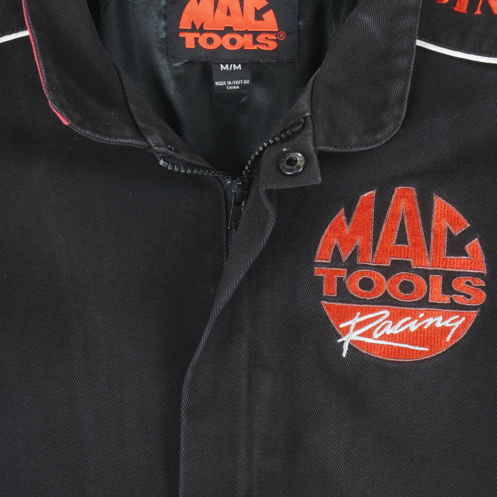 NASCAR - Mac Tools Zip-Up Racing Jacket 1990s Medium Vintage Retro