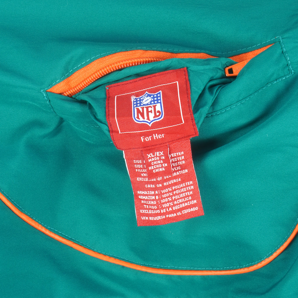 NFL - Miami Dolphins Zip-Up Reversible Jacket 1990s X-Large Vintage Retro Football