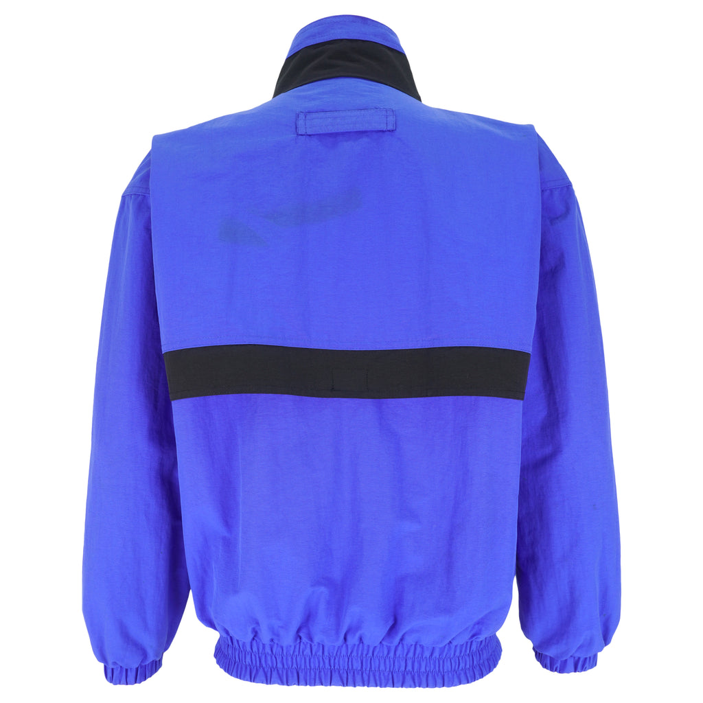 Nike - Blue with Black Zip-Up Reversible Windbreaker Large Vintage Retro