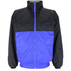 Nike - Blue with Black Zip-Up Reversible Windbreaker Large Vintage Retro