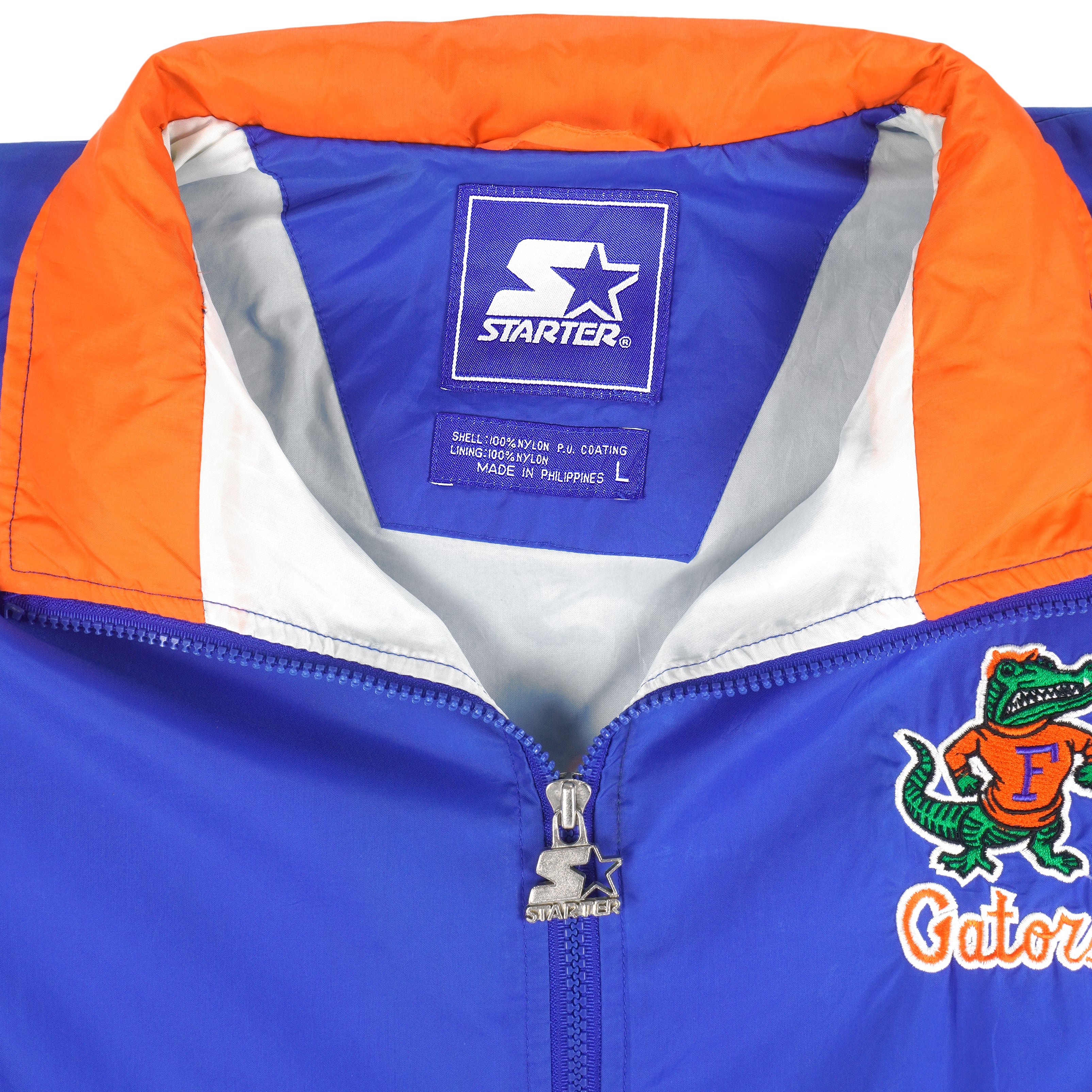 Starter - Florida Gators Zip -Up Embroidered Windbreaker 1990s Large Vintage Retro College