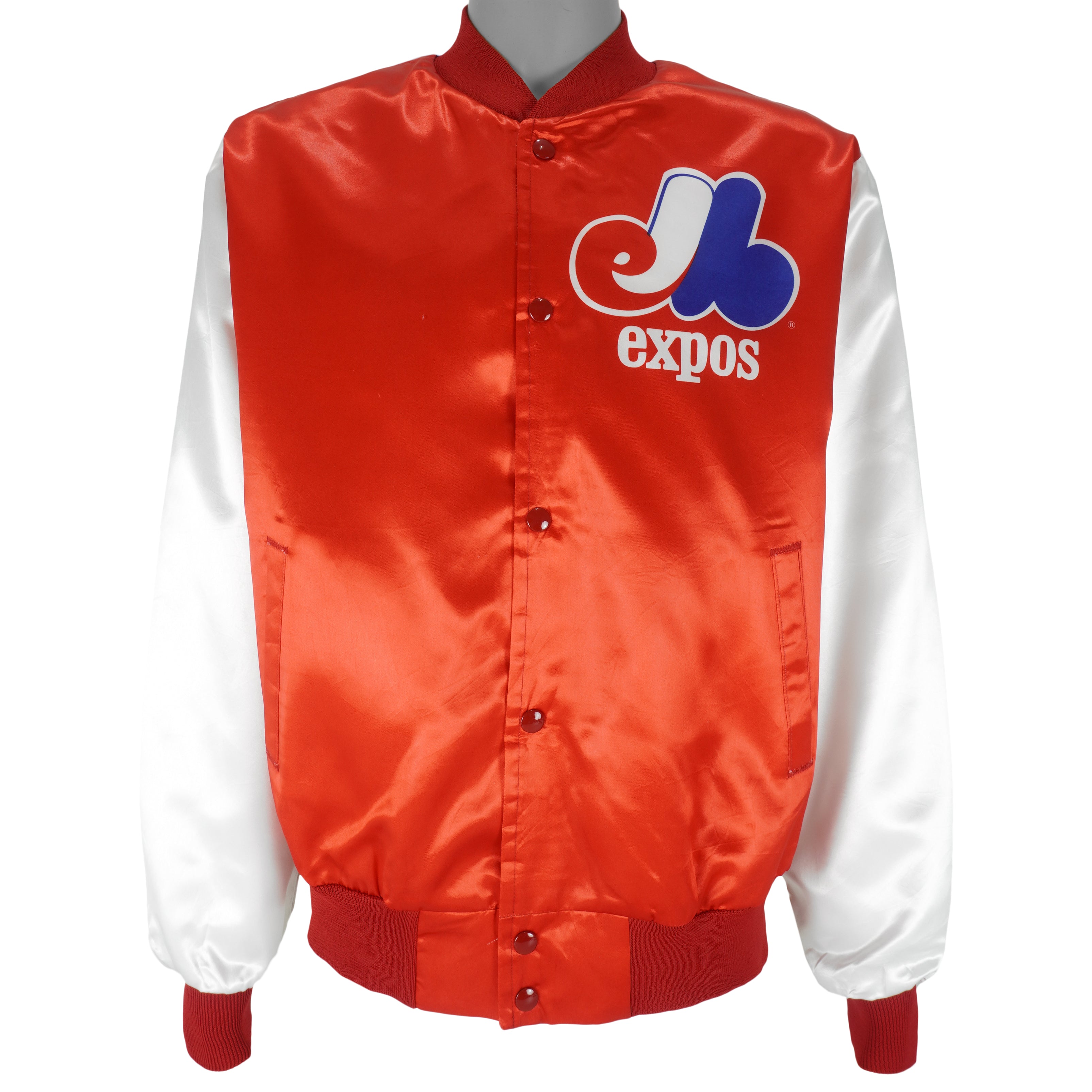 MLB (Chalk Line) - Montreal Expos Satin Jacket 1980s X-Large Vintage Retro Baseball
