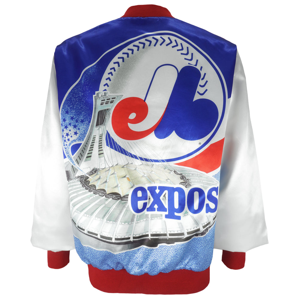 MLB (Chalk Line) - Montreal Expos Satin Jacket 1980s X-Large Vintage Retro Baseball