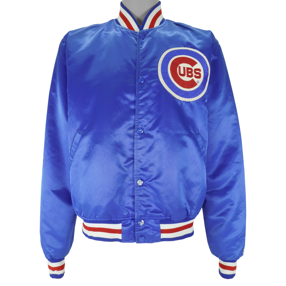Starter - Chicago Cubs Button-Up Satin Jacket 1980s Large Vintage Retro Baseball