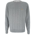 Tommy Hilfiger - Grey Embroidered Knit Sweater 1990s Medium Vintage Retro
