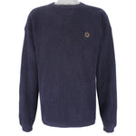 Tommy Hilfiger - Navy Blue Embroidered Knit Sweater 1990s Large