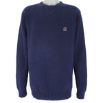 Tommy Hilfiger - Navy Blue Embroidered Knit Sweater 1990s X-Large