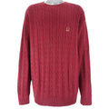 Tommy Hilfiger - Red Embroidered Knit Sweater 1990s X-Large Vintage Retro