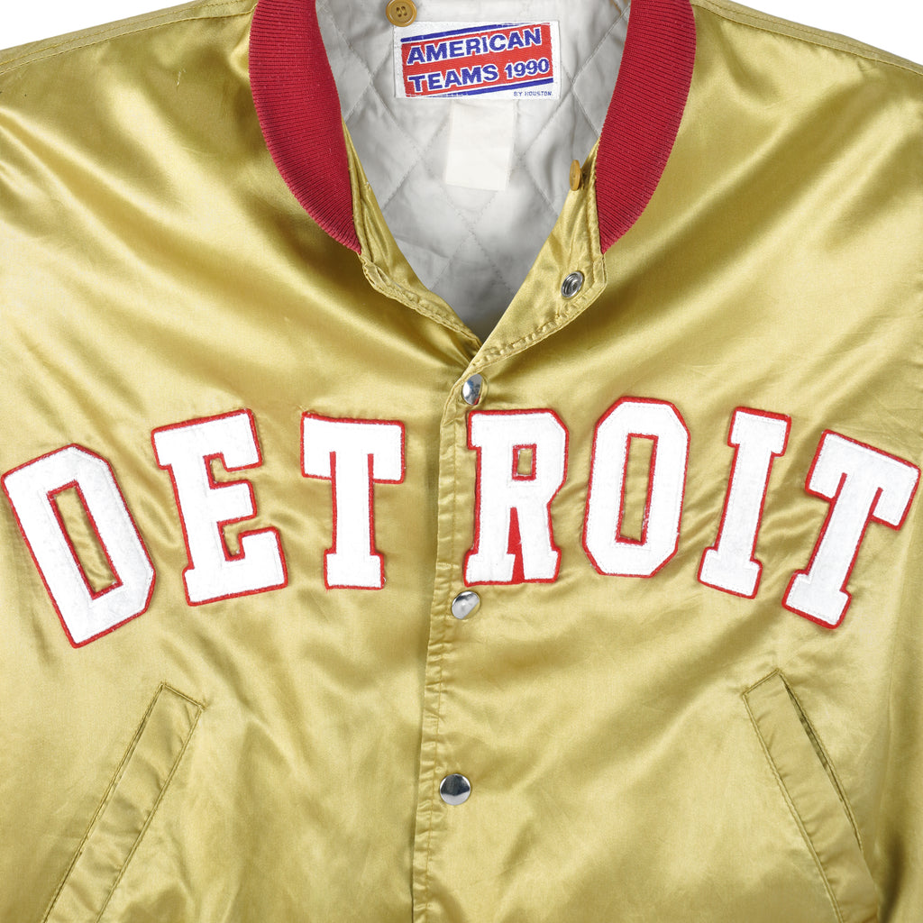 Vintage (American Teams) - Detroit Satin Bomber Jacket 1990 Medium Vintage Retro