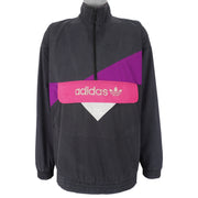 Adidas - Black Equipment 1/4 Zip Windbreaker 1990s X-Large Vintage Retro