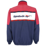 Reebok - Red & Blue Taped Logo Windbreaker 1990s Medium Vintage Retro