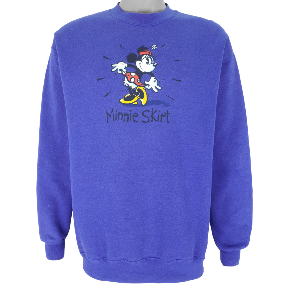 Disney - Minnie Skirt Crew Neck Sweatshirt 1990s Large Vintage Retro