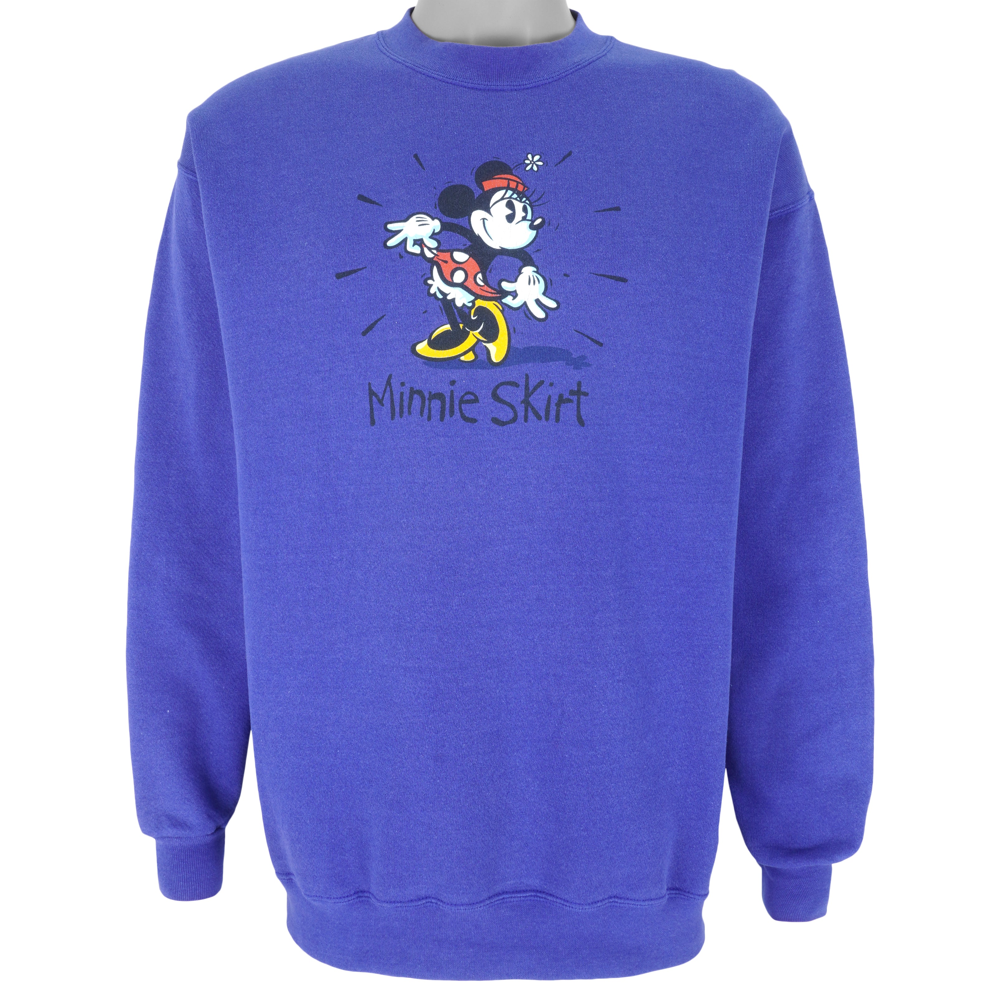 Disney - Minnie Skirt Crew Neck Sweatshirt 1990s Large Vintage Retro