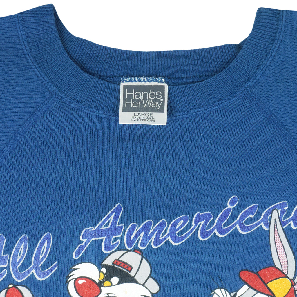 Looney Tunes - Bug Bunny Sylvester All American Crew Neck Sweatshirt 1994 Large Vintage Retro