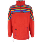 Vintage (Seeweed) - Red Fleece 1/4 Zip Sweatshirt 1990s Small Vintage Retro