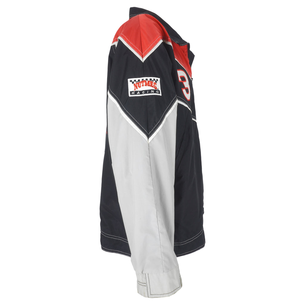 NASCAR (Nutmeg) - Dale Earnhardt Intimidator Embroidered Jacket 1990s Large Vintage Retro