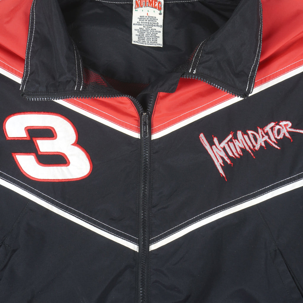 NASCAR (Nutmeg) - Dale Earnhardt Intimidator Embroidered Jacket 1990s Large Vintage Retro