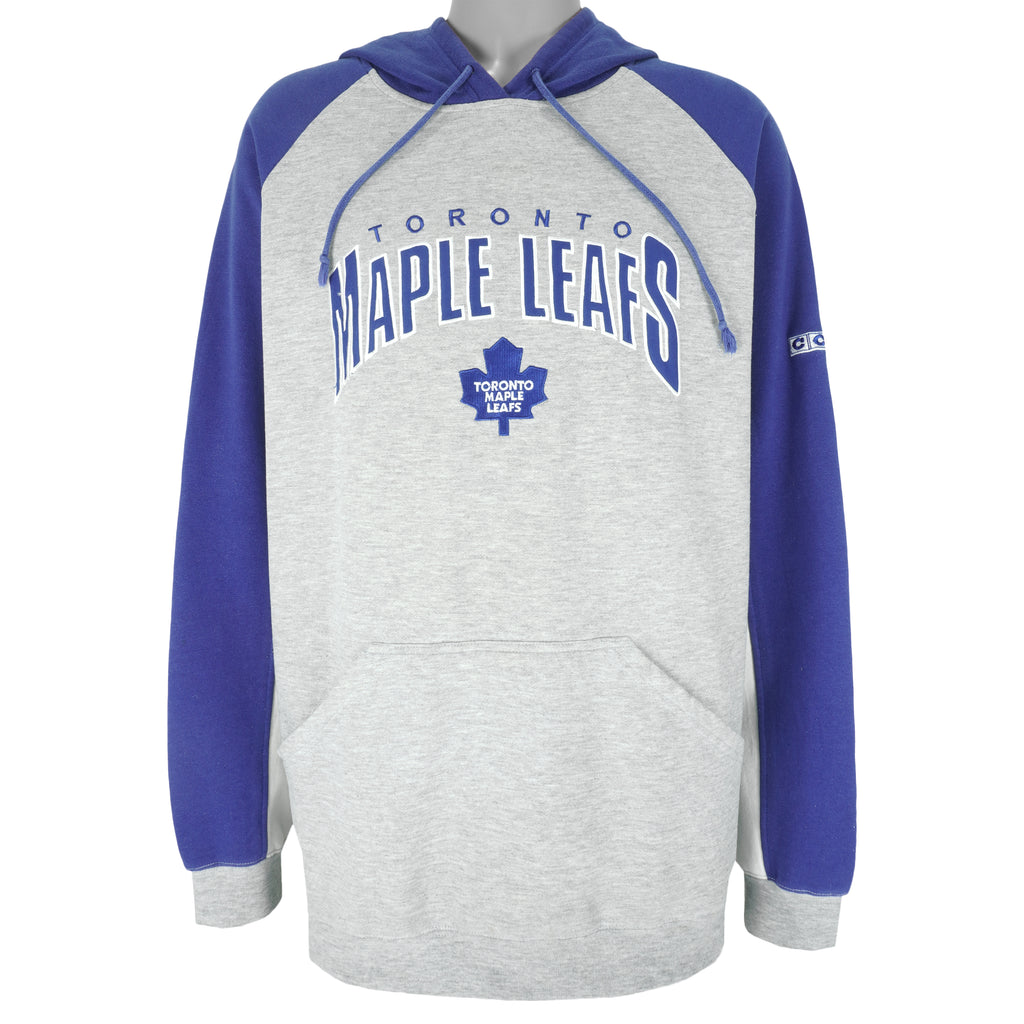 Vintage NHL (CCM) - Toronto Maple Leafs Hoodie Sweatshirt 1990's X-Large Hockey Retro