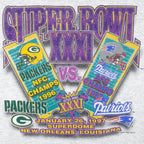 NFL (Logo 7) - Green Bay Packers VS Patriots Tickets Sweatshirt 1997 X-Large Vintage Retro Football