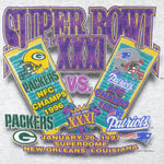 NFL (Logo 7) - Green Bay Packers VS Patriots Tickets Sweatshirt 1997 X-Large Vintage Retro Football