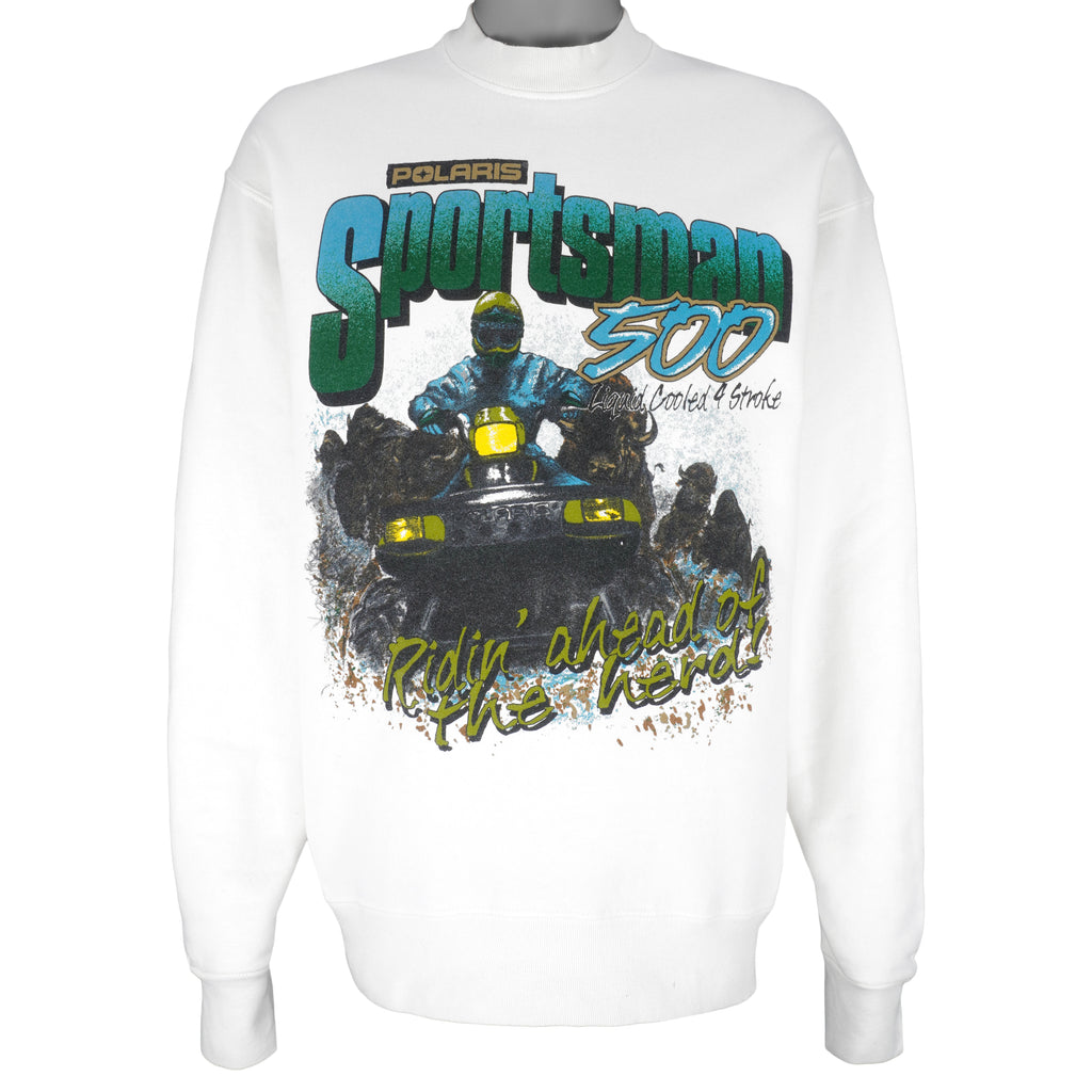 Vintage - Polaris Snowmobile Sport Man 500 Crew Neck Sweatshirt 1990s Large Vintage Retro