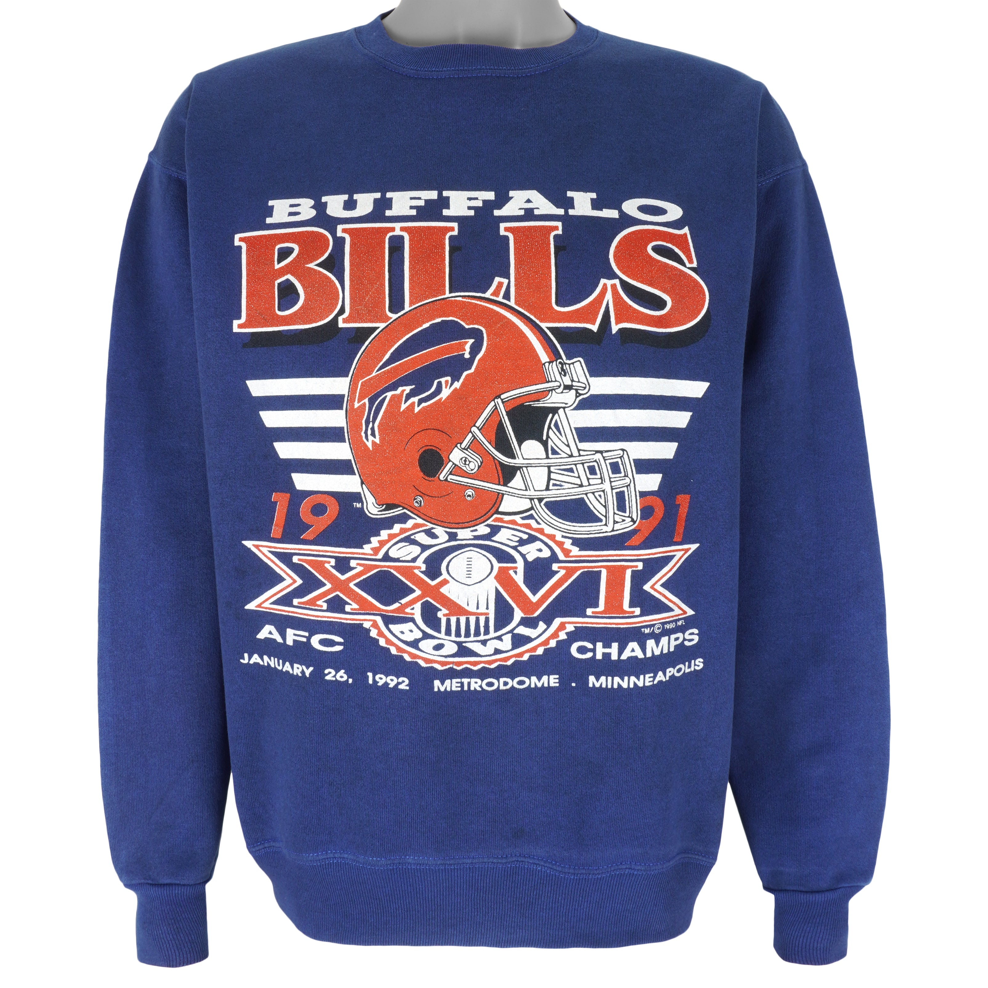 Vintage NFL (Trench) - Buffalo Bills AFC Champs Crew Neck Sweatshirt 1992  Large – Vintage Club Clothing