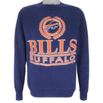 NFL (Logo 7) - Buffalo Bills AFC Champs Crew Neck Sweatshirt 1990s Medium