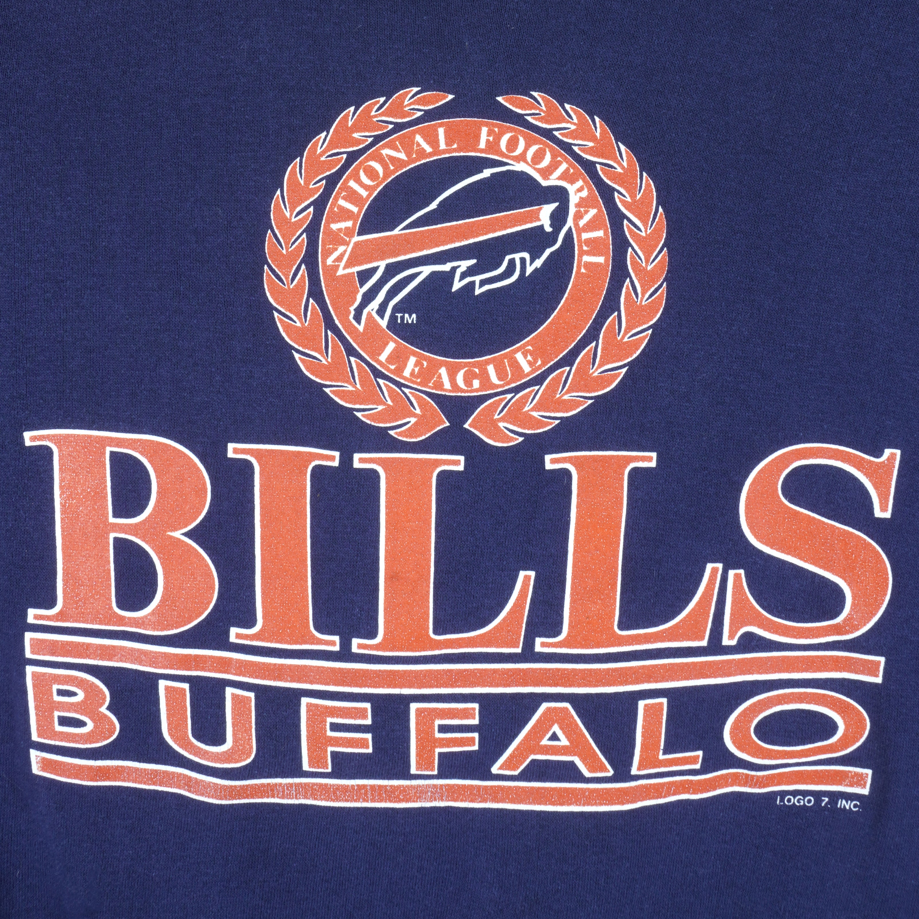 NFL (Logo 7) - Buffalo Bills AFC Champs Crew Neck Sweatshirt 1990s Medium Vintage Retro Football