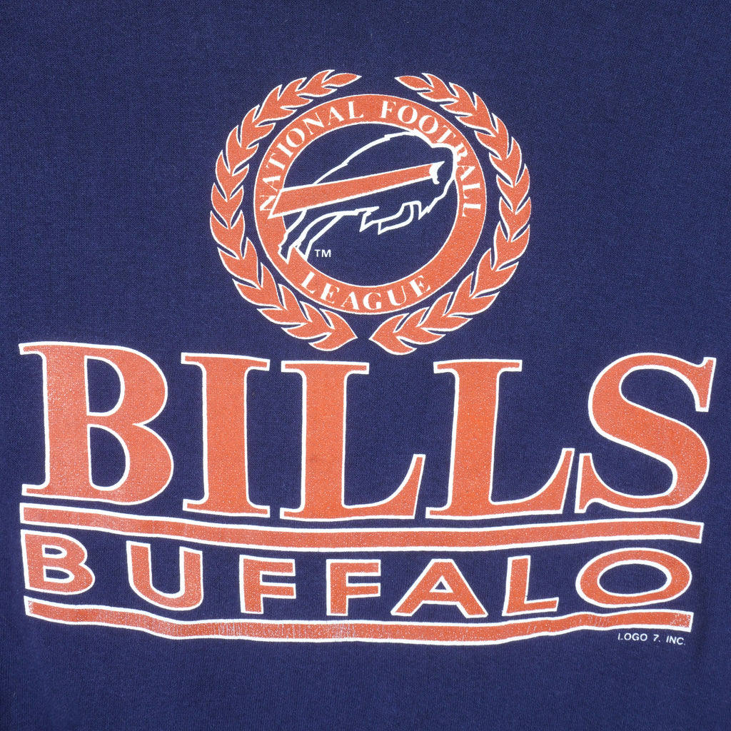 NFL (Logo 7) - Buffalo Bills AFC Champs Crew Neck Sweatshirt 1990s Medium Vintage Retro Football
