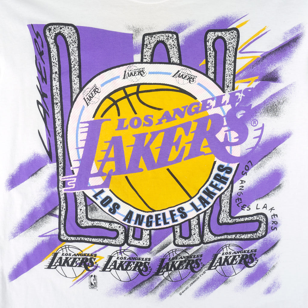 NBA (Magic Johnson Ts) - Los Angeles Lakers T-Shirt 1990s X-Large Vintage Retro Basketball