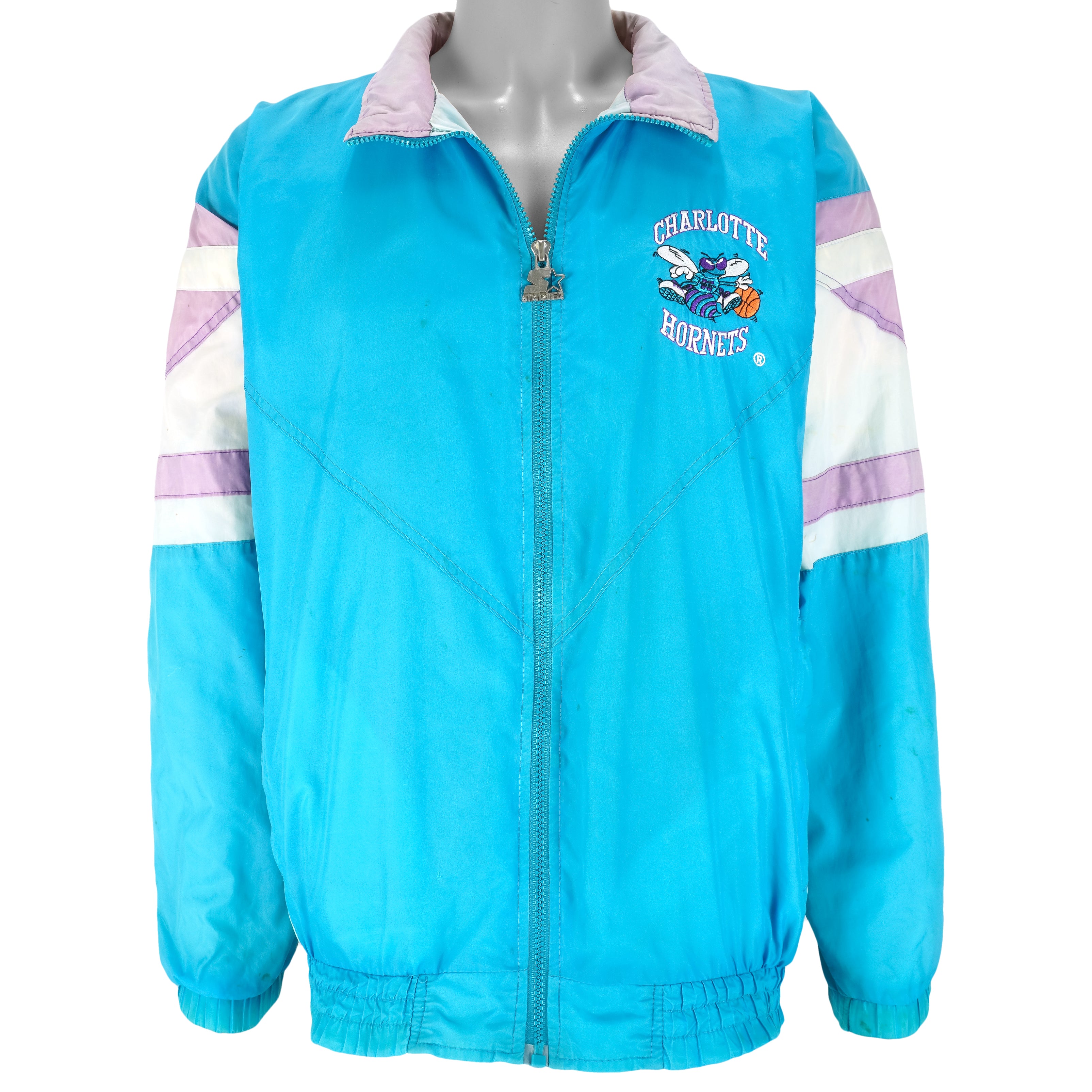 Starter - Charlotte Hornets Windbreaker 1990s X-Large Vintage Retro Basketball
