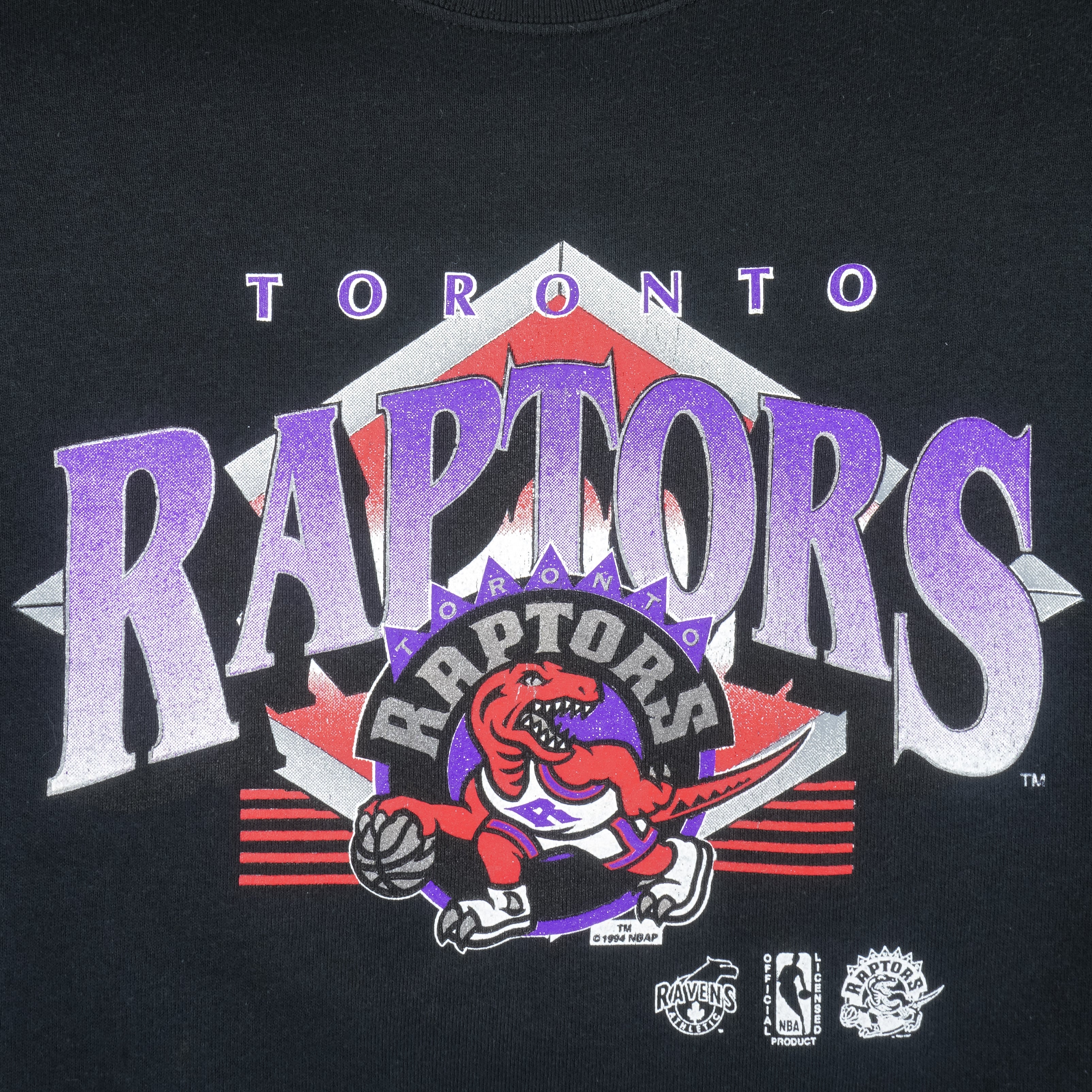 Vintage 1990s Toronto Raptors NBA Basketball Purple Sweatshirt 