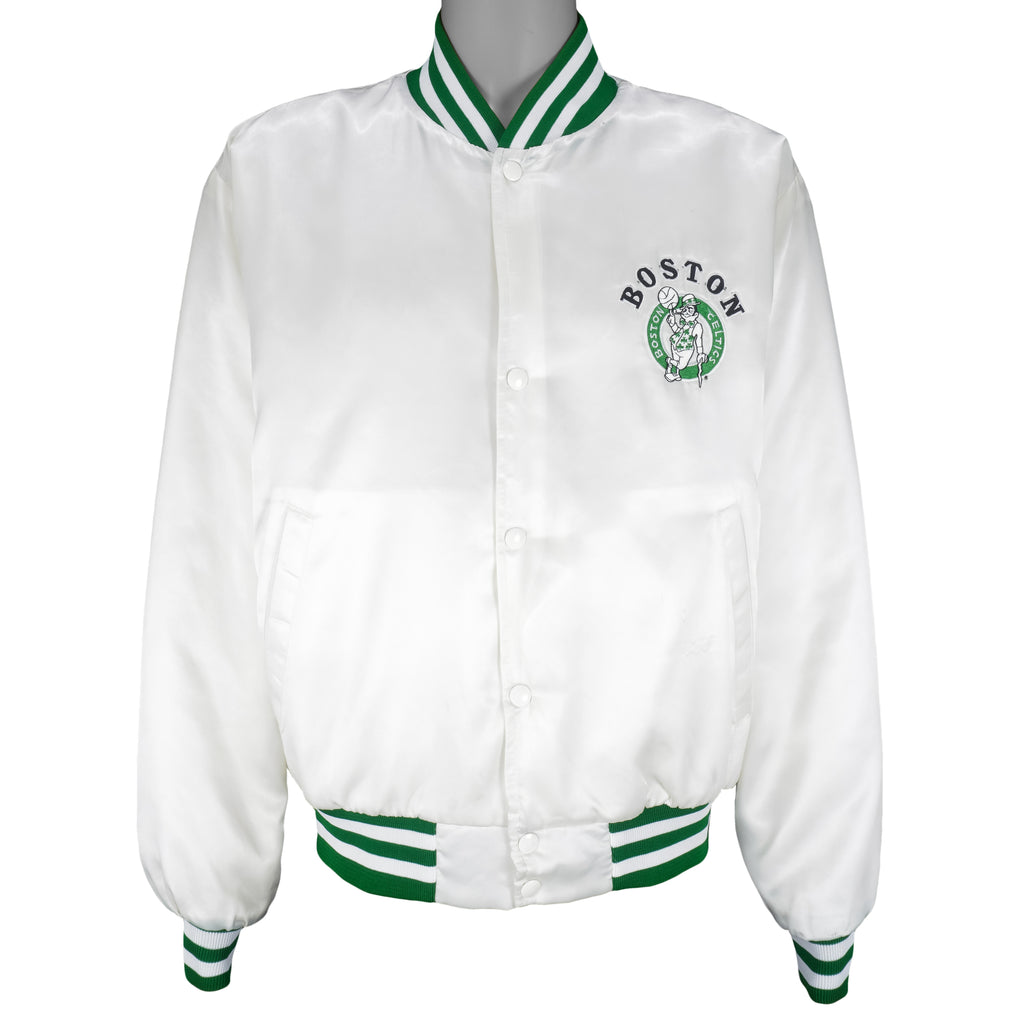 NBA (Swingster) - Boston Celtics Button-Up Satin Jacket 1980s X-Large Vintage Retro