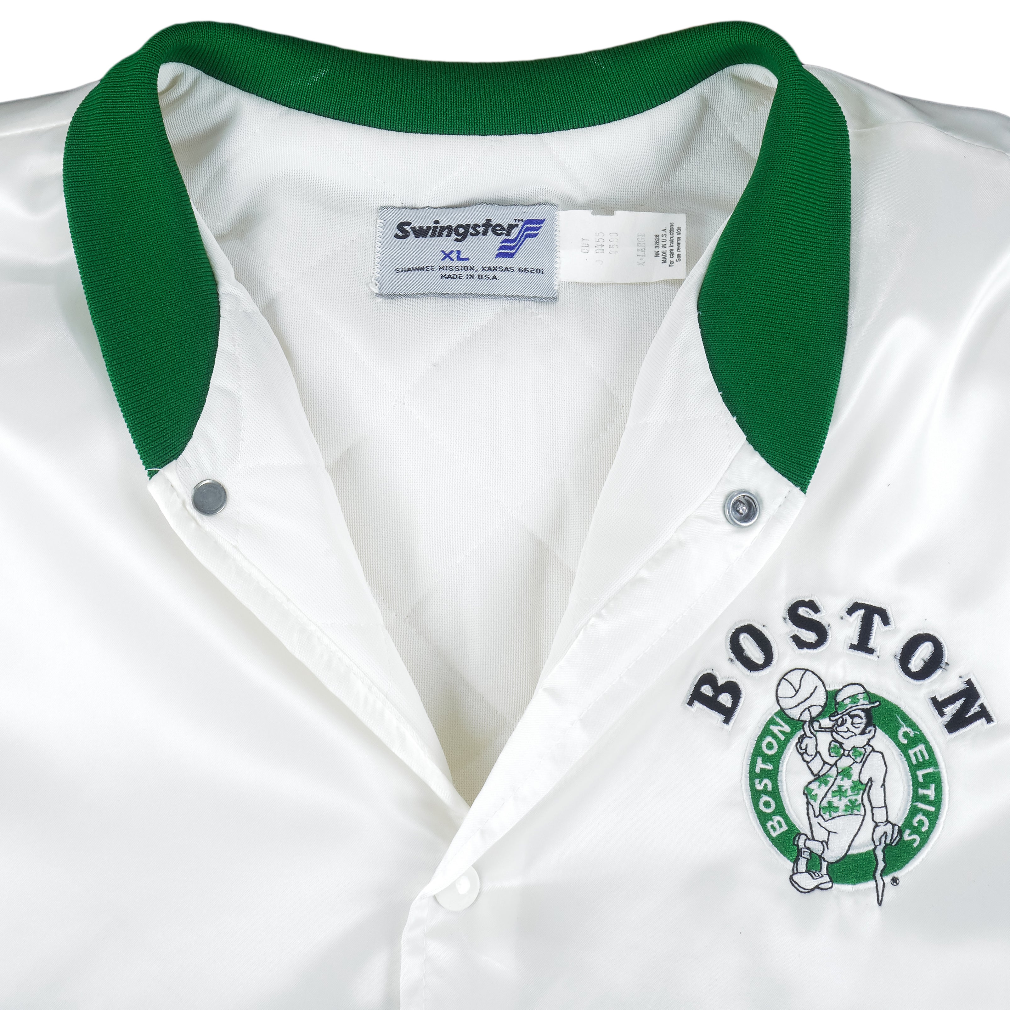 NBA Swingster Boston Celtics Button Up Satin Jacket 1980s X Large