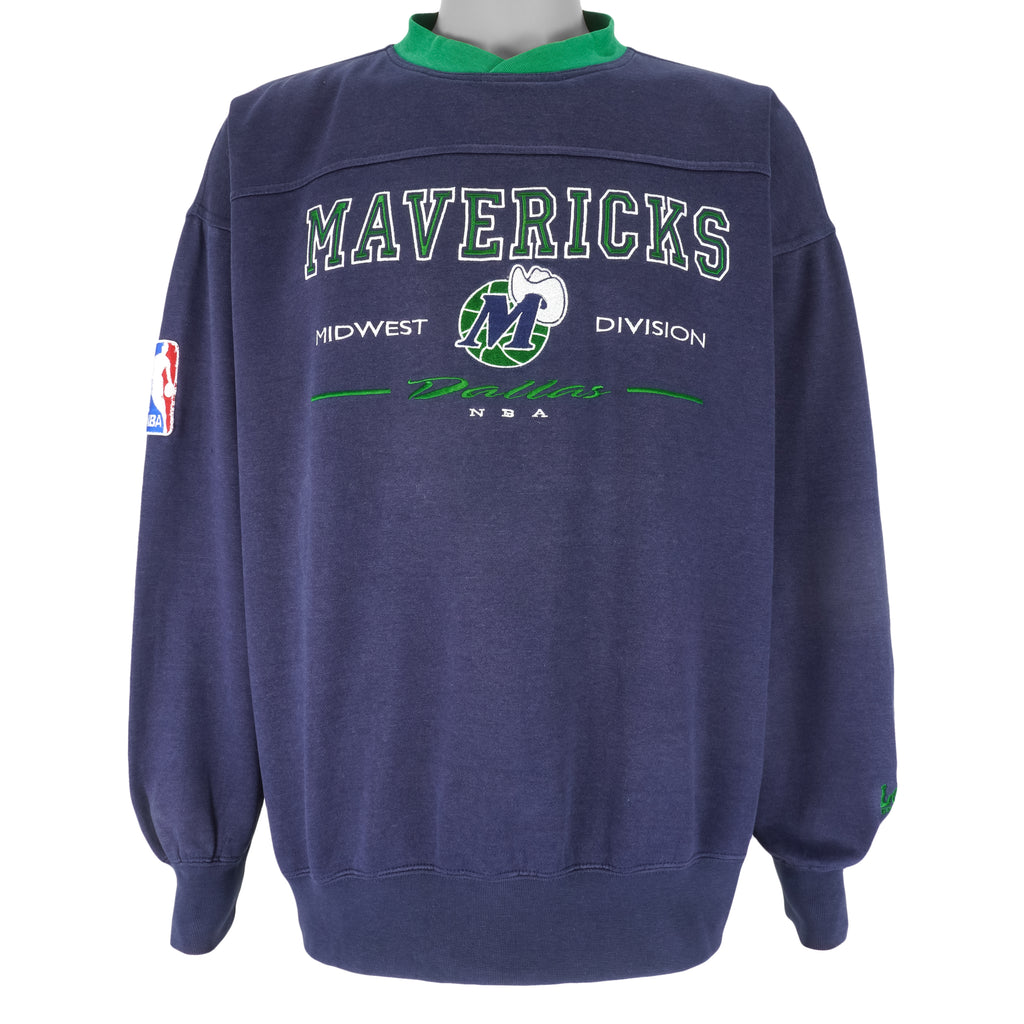 NBA (Lee) - Dallas Mavericks Embroidered Sweatshirt 1990s X-Large Vintage Retro