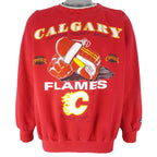 NHL (Athletics Softwear) - Calgary Flames Clarence Campbell Crew Neck Sweatshirt 1990s Large Vintage Retro Hockey