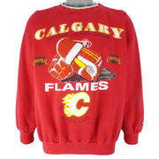 NHL (Athletics Softwear) - Calgary Flames Clarence Campbell Crew Neck Sweatshirt 1990s Large Vintage Retro Hockey