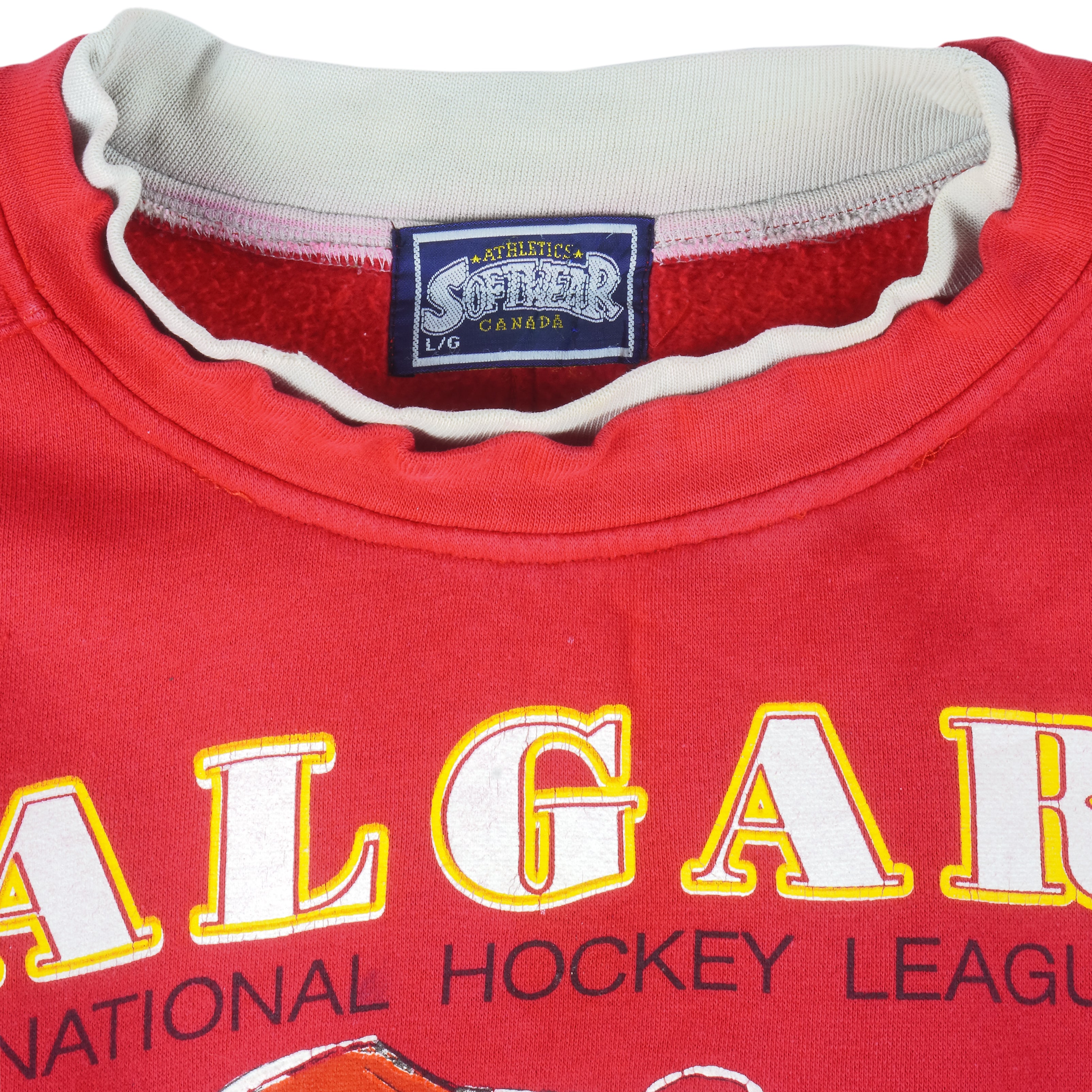 NHL (Athletics Softwear) - Calgary Flames Clarence Campbell Crew Neck Sweatshirt 1990s Large Vintage Retro Hockey