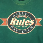 Harley Davidson - Rules Crew Neck Sweatshirt 1992 Large Vintage Retro