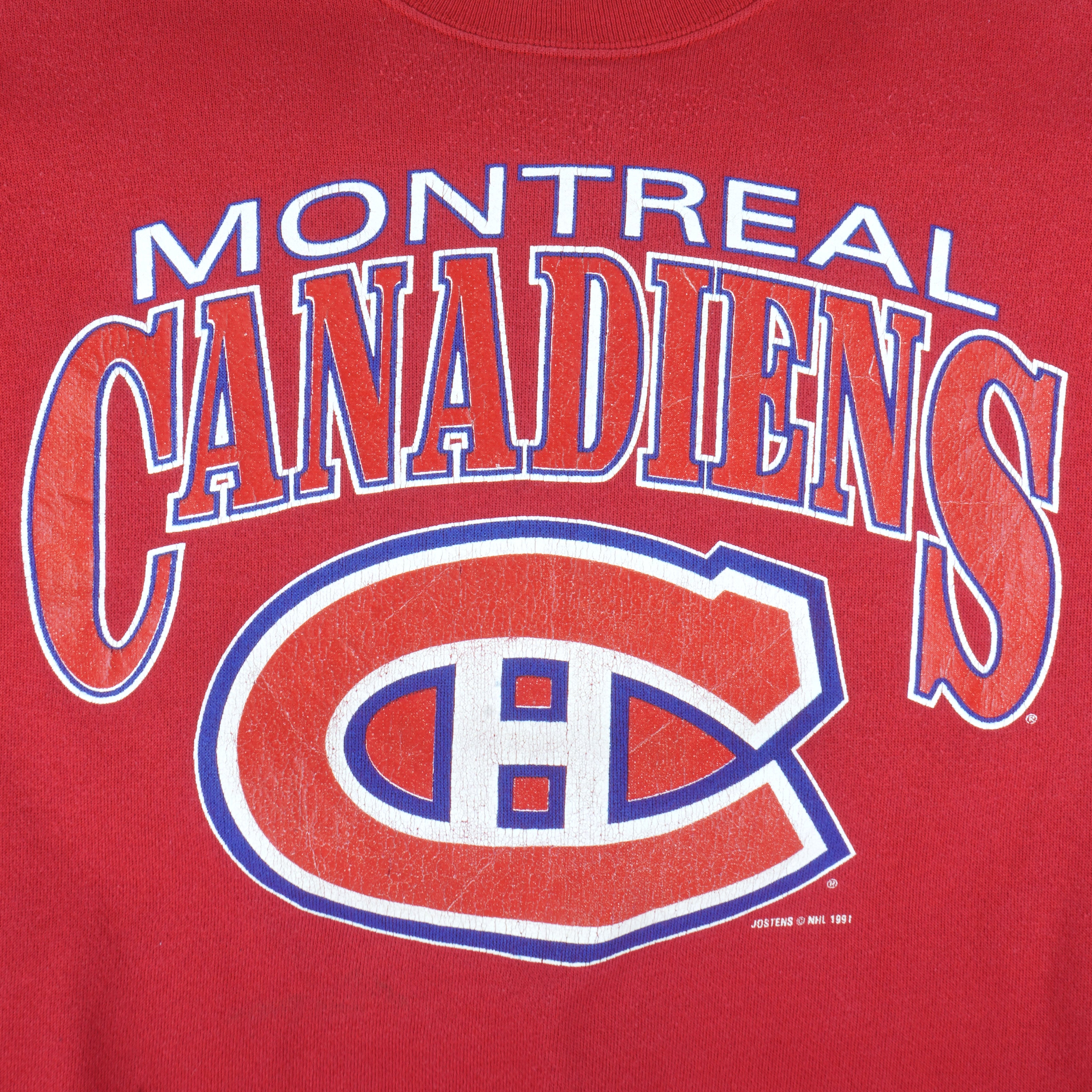 Vintage NHL (Jostens) - Montreal Canadiens Crew Neck Sweatshirt 1991 Medium