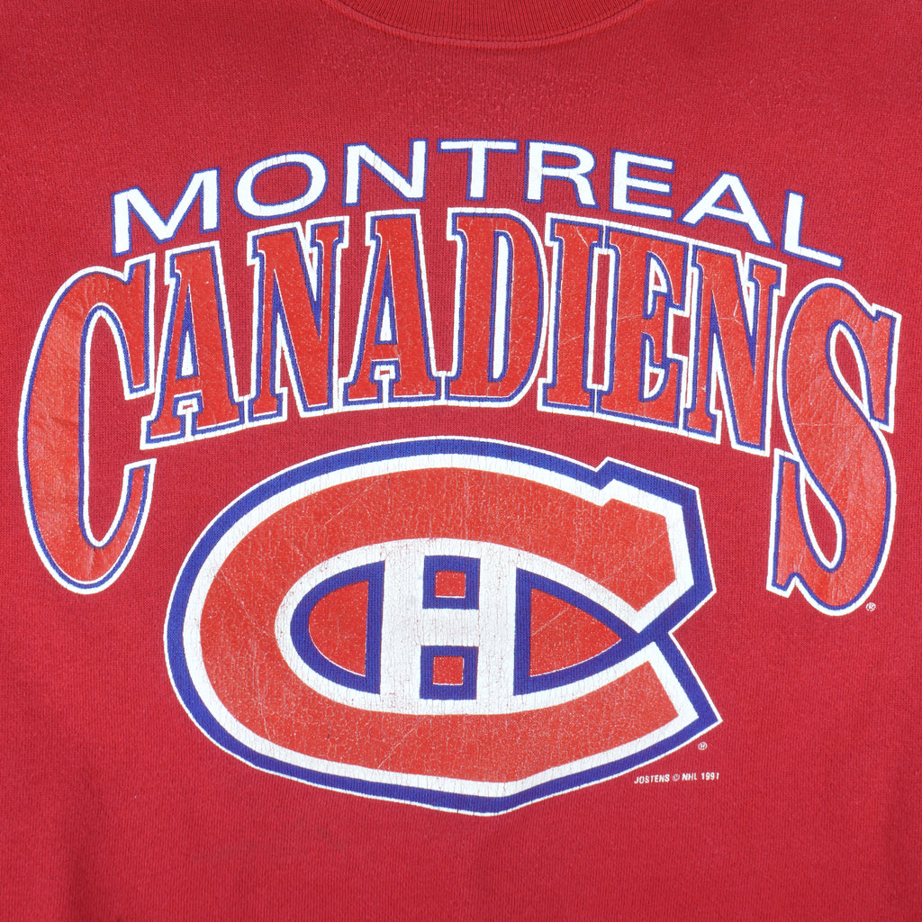 Vintage NHL (Jostens) - Montreal Canadiens Crew Neck Sweatshirt 1991 Medium