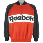 Reebok - Red & White Big Spell-Out Sweatshirt 1990s Large Vintage Retro