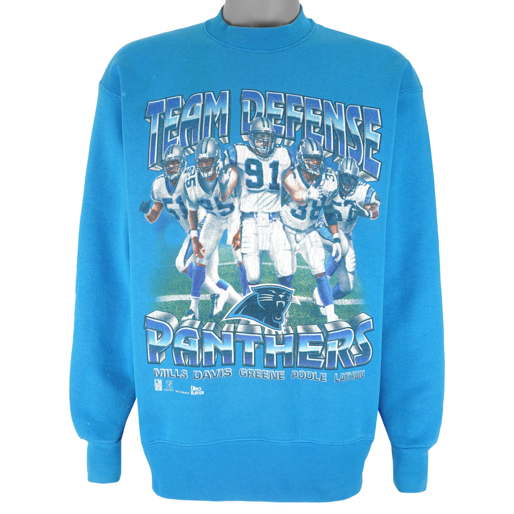 NFL (Pro Player) - Carolina Panthers Team Defense Crew Neck Sweatshirt 1993 Large Vintage Retro Football
